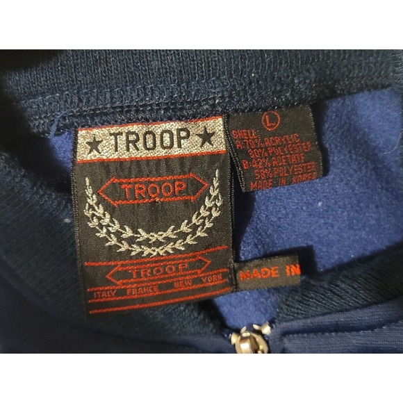 Vintage Troop Crown Track Suit Jacket Large Blue & White Zip Up Y2K - Picture 5 of 10